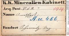 Etiketten zu Quarz (Amethyst) (NHMW-MIN-Au486)